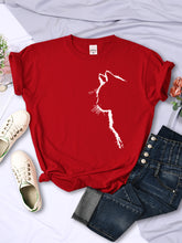 Simple Strokes Of Cat Lustiges bedrucktes Damen-T-Shirt, modisch, lässig, kurzärmelig, O-Ausschnitt, Persönlichkeit, Street-T-Shirt, Kleidung, Sommer-Tops